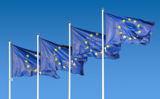 Flagpoles with EU-Flags